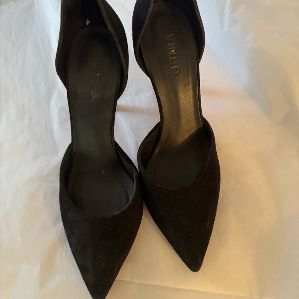 Vince Black Pointed-Toe Heels